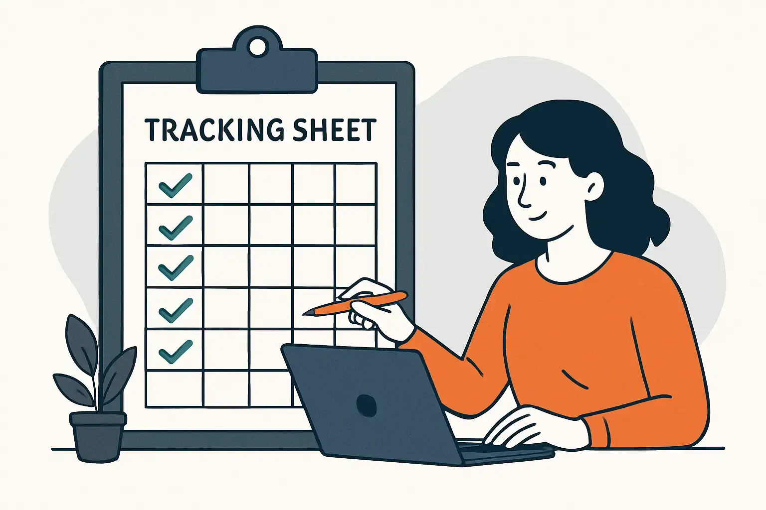 Use a lightweight tracking sheet