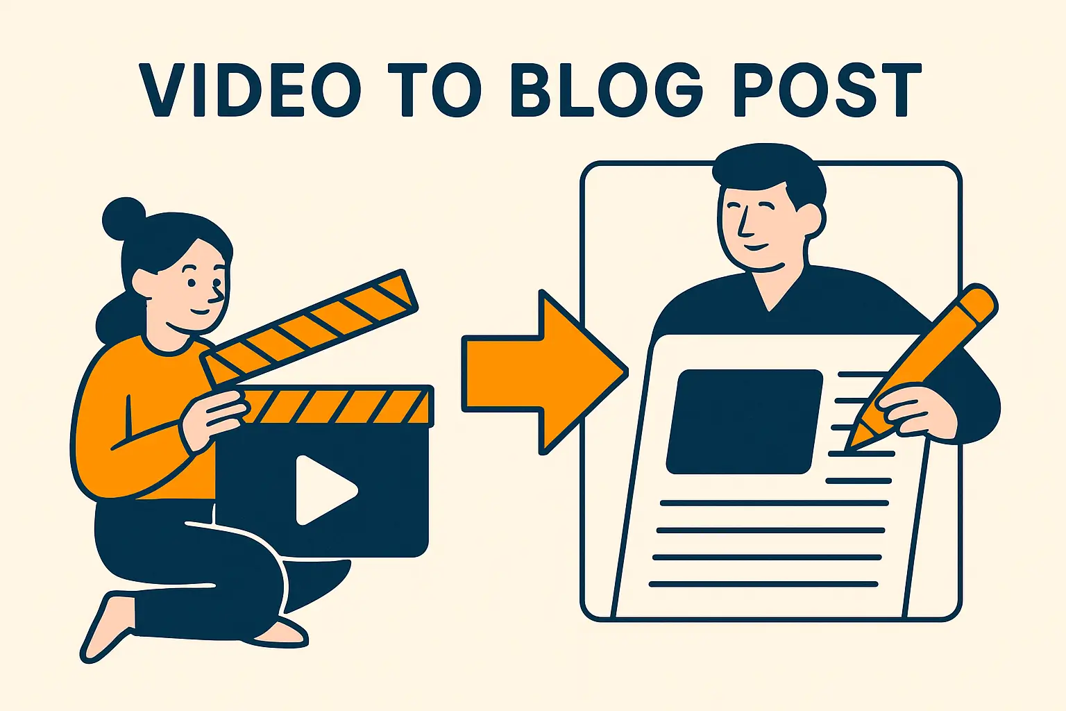 Woman turning video into a blog post